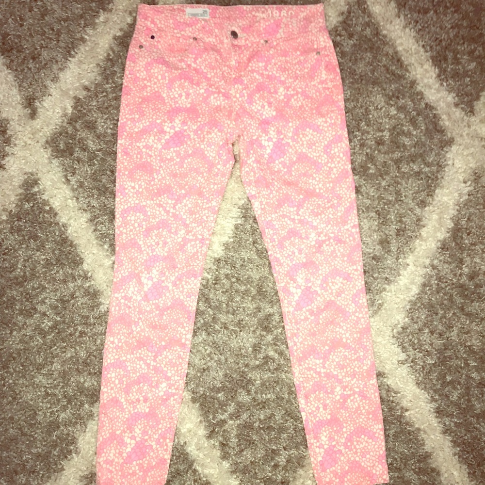 Pink Floral Skinny Jeans